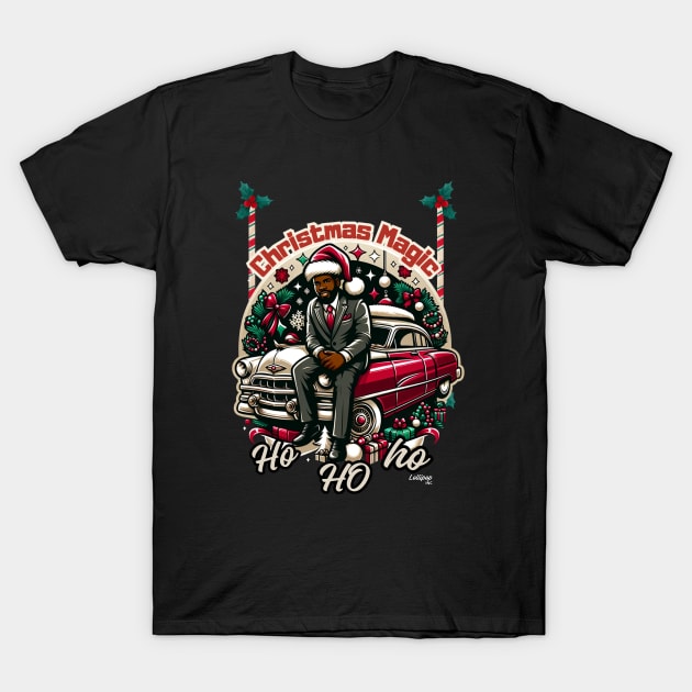 Ho-Ho-Horsepower - A Xmas Christmas December Car Guy Retro Vintage Style T-Shirt by LollipopINC